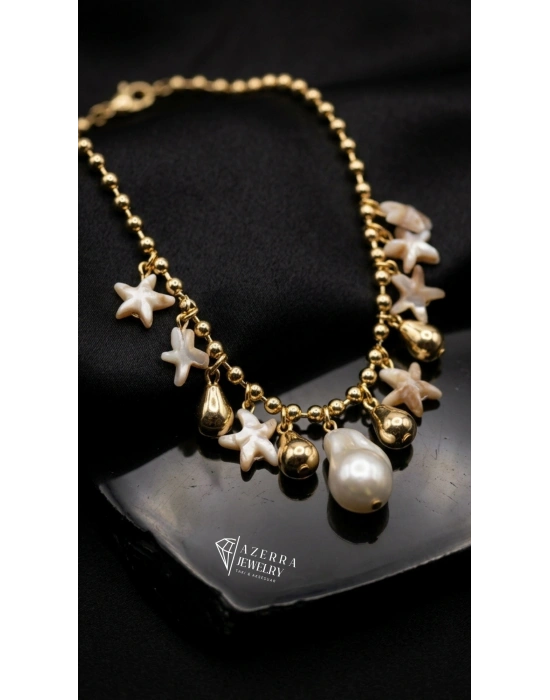 AZERRA Sunset Pearl Kolye | Çelik