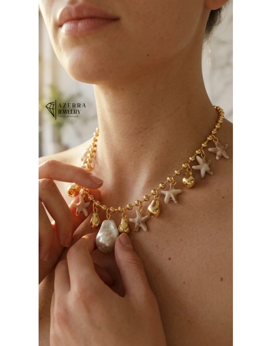 AZERRA Sunset Pearl Kolye | Çelik