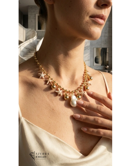 AZERRA Sunset Pearl Kolye | Çelik