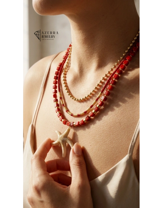AZERRA Costa Roja Star Kolye | Çelik