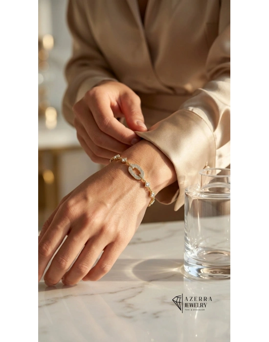 Infinity Bileklik Gold | Çelik
