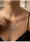 Unita Mıknatıslı Kelebek Kolye Silver | Çelik