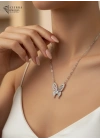 Unita Mıknatıslı Kelebek Kolye Silver | Çelik