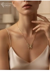 Unita Mıknatıslı Kelebek Kolye Gold | Çelik