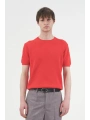 Erkek Normal Kesim Bisiklet Yaka Triko Thişört -Kırmızı