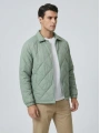 Erkek Normal Kalıp Jel Dolgu Desenli Mont - Yeşil