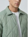 Erkek Normal Kalıp Jel Dolgu Desenli Mont - Yeşil