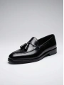 Erkek Klasik Corcik Açma Deri Ayakkabı-Siyah