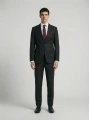 Erkek Dar Kesim İki Düğme Takım Elbise-Siyah