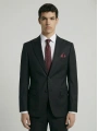 Erkek Dar Kesim İki Düğme Takım Elbise-Siyah