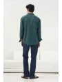 Erkek Owersize Fresh Keten Gömlek- Yeşil