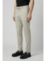 Erkek Beli Lastikli Likralı Joger Pantolon-Krem