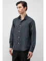 Erkek Normal Kalıp Çizgili Gömlek- Lacivert