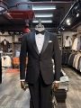 Erkek Dar Kesim Slimfit Kırlangıç Yaka Damatlık Takım Elbise-Siyah