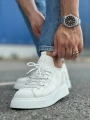 Erkek Bagcıksız Eva Taban Bez Ayakkabı-Beyaz-Beyaz