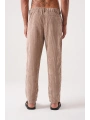 Erkek Bagy Kalıp Kadife Pantolon - Bej