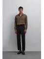 Erkek Bagy Kalıp Kumaş Pantolon - Kahverengi