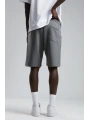 Erkek Beli Lastikli 3 İplik Şort -Gri