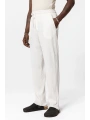 Erkek Beli Lastikli Fitilli Bagy Pantolon-Beyaz