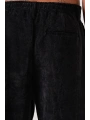 Erkek Beli Lastikli Kadife Bagy Pantolon - Siyah