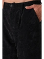 Erkek Beli Lastikli Kadife Bagy Pantolon - Siyah