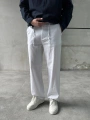 Erkek Beli Lastikli Keten Bagy Pantolon - Beyaz