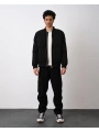 Erkek Beli Lastikli Şişme Mont-Siyah