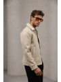 Erkek Dar Kesim Kaşe Mont -Krem