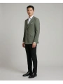 Erkek Dar Kesim Kruvaze Tek Ceket -Haki
