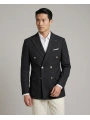 Erkek Dar Kesim Kruvaze Tek Ceket -Siyah