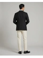 Erkek Dar Kesim Kruvaze Tek Ceket -Siyah