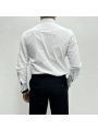 Erkek Dar Kesim Slimfit Ata Yaka Kol Düğmeli Gömlek-Beyaz