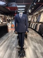 Erkek Dar Kesim Slimfit Kırlangıç Yaka KruvazeTakım Elbise-Lacivert