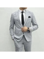 Erkek Dar Kesim Spor Takım Elbise-Gri