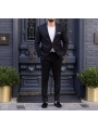Erkek Dar Kesim Spor Takım Elbise -Siyah