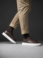 Erkek Eva Taban Sneakers Ayakkabı- Kahve-Beyaz