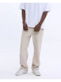 Erkek Fitilli Beli Lastikli Likralı Bagy Pantolon-Krem