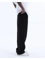 Erkek Fitilli Beli Lastikli Likralı Bagy Pantolon-Siyah