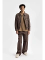 Erkek Geniş Kalıp Baggy Kot Pantolon - Kahverengi