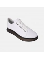 Erkek Günlük Şeffaf Taban Deri Snakers Casual Ayakkabı- Beyaz