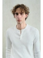 Erkek Hakim Yaka İnce Triko - Beyaz