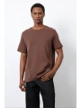 Erkek Normal Kalıp Bisiklet Yaka Thşört- Kahverengi