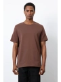 Erkek Normal Kalıp Bisiklet Yaka Thşört- Kahverengi