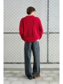 Erkek Normal Kesim Bisiklet Yaka Triko -Kırmızı