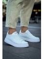 Erkek Örme Desen Günlük Spor Rahat Ayakkabı-Beyaz-Beyaz