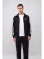Erkek Owersize Adidas Fermuarlı EşofmanTakım - Siyah
