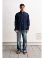 Erkek Owersize Fresh Keten Gömlek- Lacivert