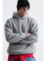 Erkek Owersize İçi Şardonlu Kapışonlu Sweatshirt- Gri