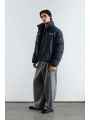Erkek Owersize Jel Dolgu Şişme Mont- Siyah