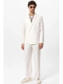 Erkek Owersıze Likralı Takım Elbise-Beyaz